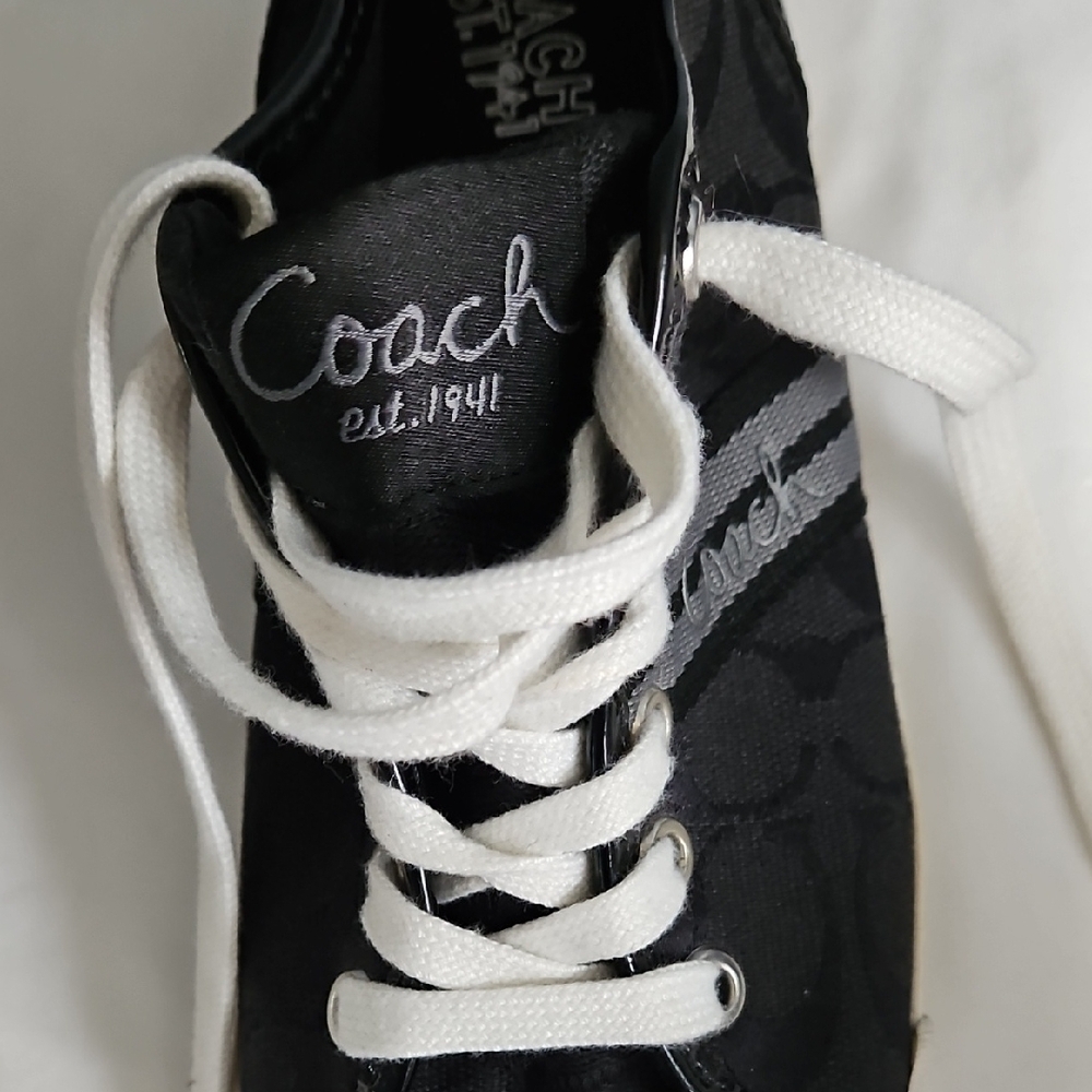 Coach Women's Black and Tan Sneakers - Picture 4 of 16